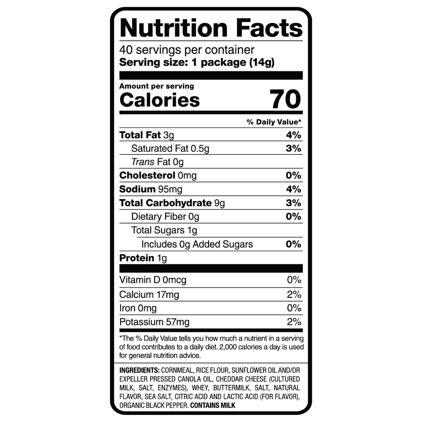Pirate's Booty Aged White Cheddar Snack, 0.5 oz, 40-count