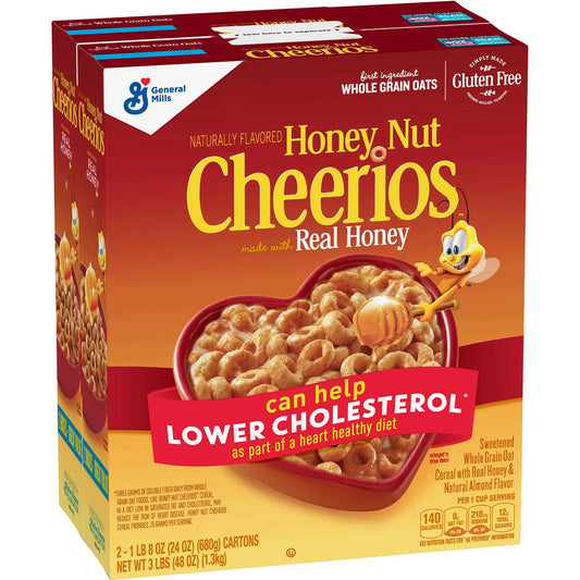 Products Cheerios Cereal, Honey Nut, 27.5 oz, 2-Boxes