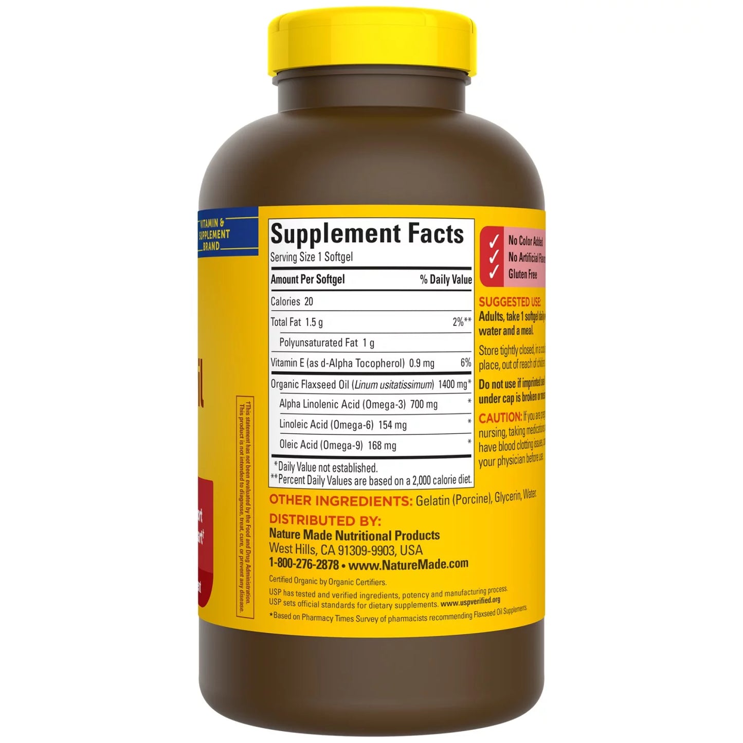 Nature Made Flaxseed Oil, 1400 mg Softgels, for Heart Health (300 ct.)