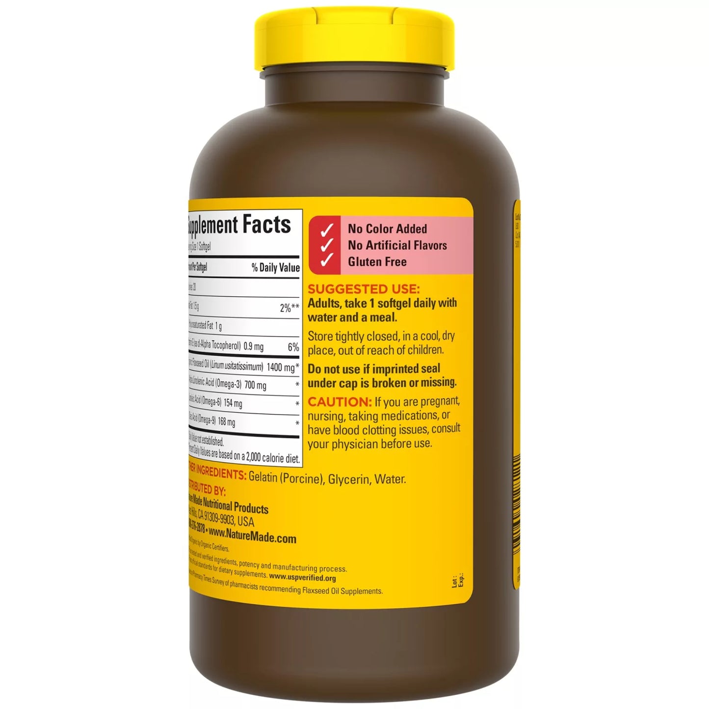 Nature Made Flaxseed Oil, 1400 mg Softgels, for Heart Health (300 ct.)