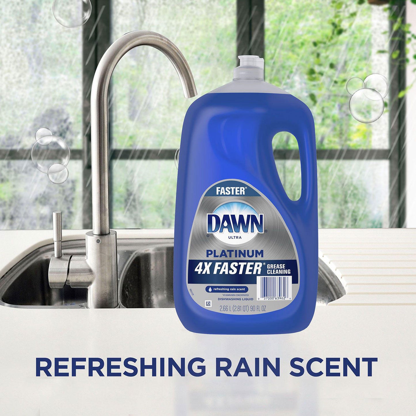 Dawn Platinum Dishwashing Liquid Dish Soap, Refreshing Rain (90 oz.)