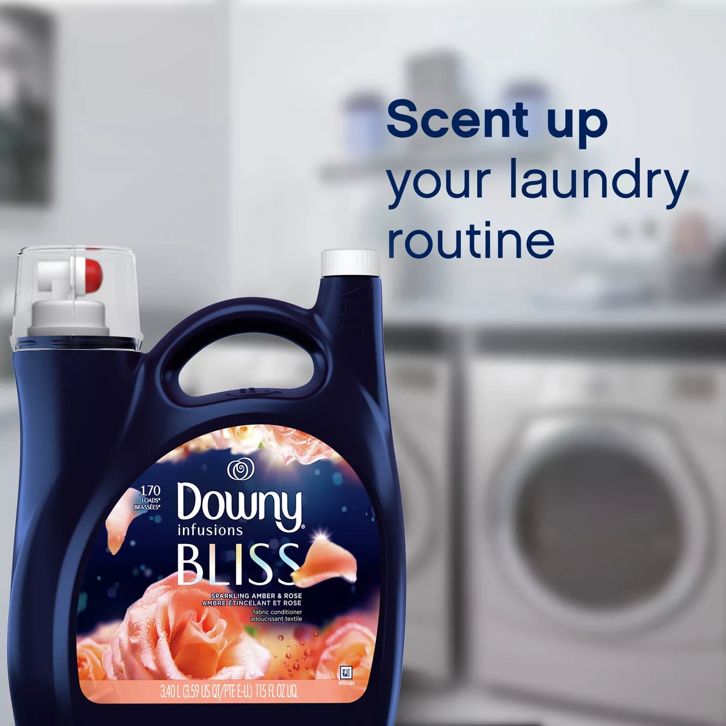 Downy Infusions Bliss Liquid Fabric Softener, Sparkling Amber and Rose (115 fl. oz., 170 loads)