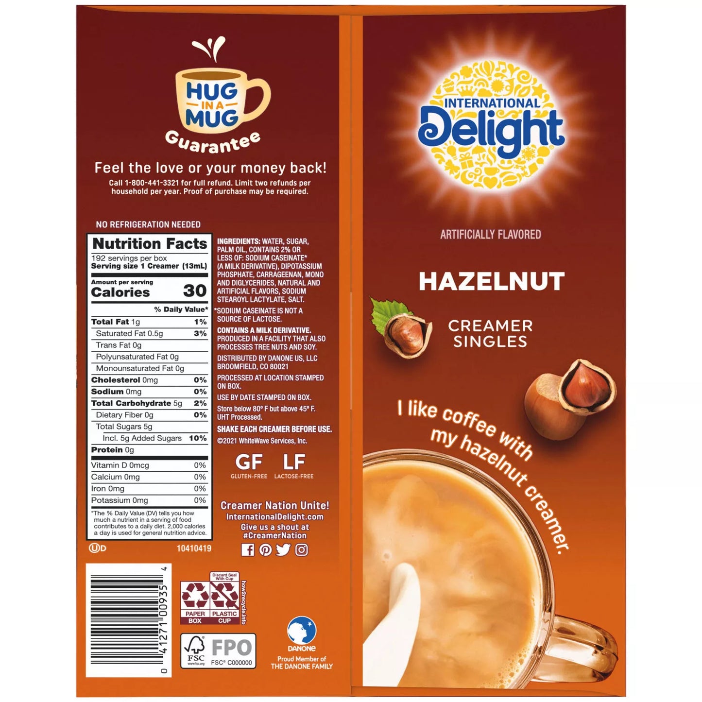 International Delight Hazelnut Coffee Creamer Singles (192 ct.)