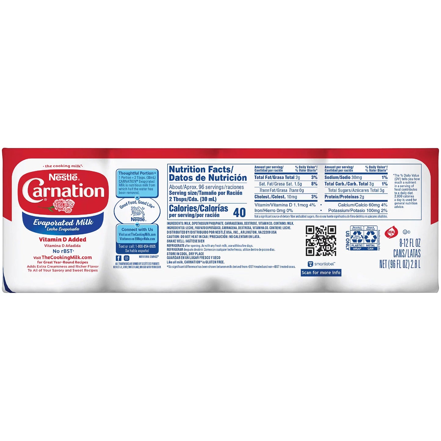 Carnation Evaporated Milk (12 fl. oz. cans, 8 pk.)