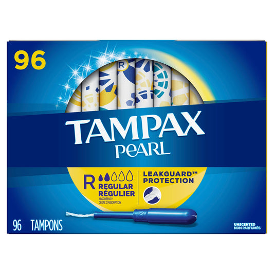 TAMPAX Pearl Advanced Grip Tampons Regular, 96-count