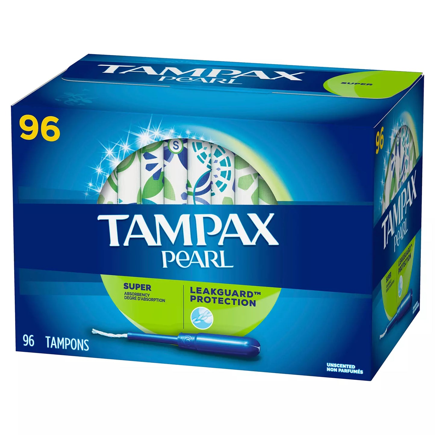 Tampax Pearl Super Tampons, Unscented (96 ct.)