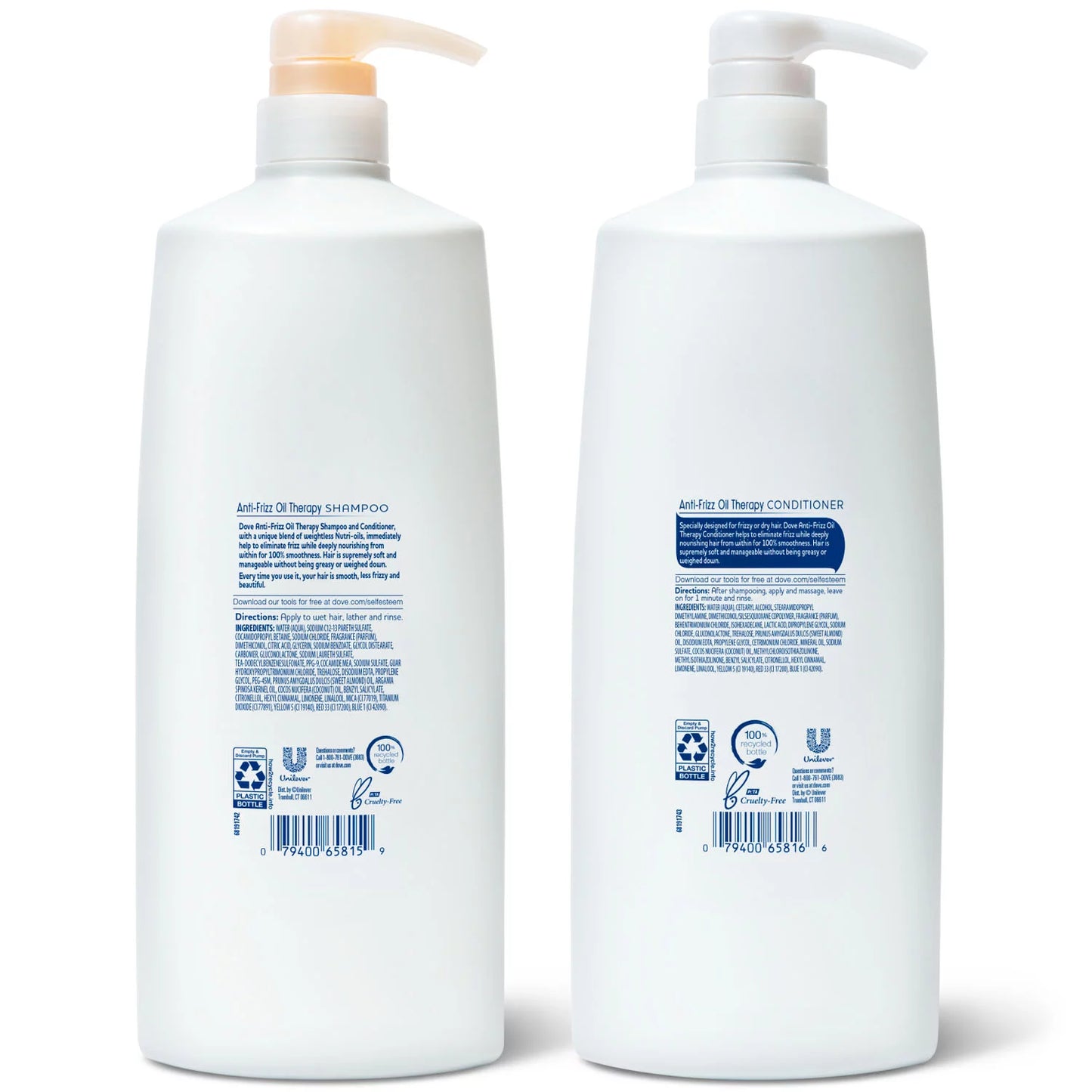 Dove Anti-Frizz Oil Therapy Shampoo & Conditioner (40 fl. oz., 2 pk.)