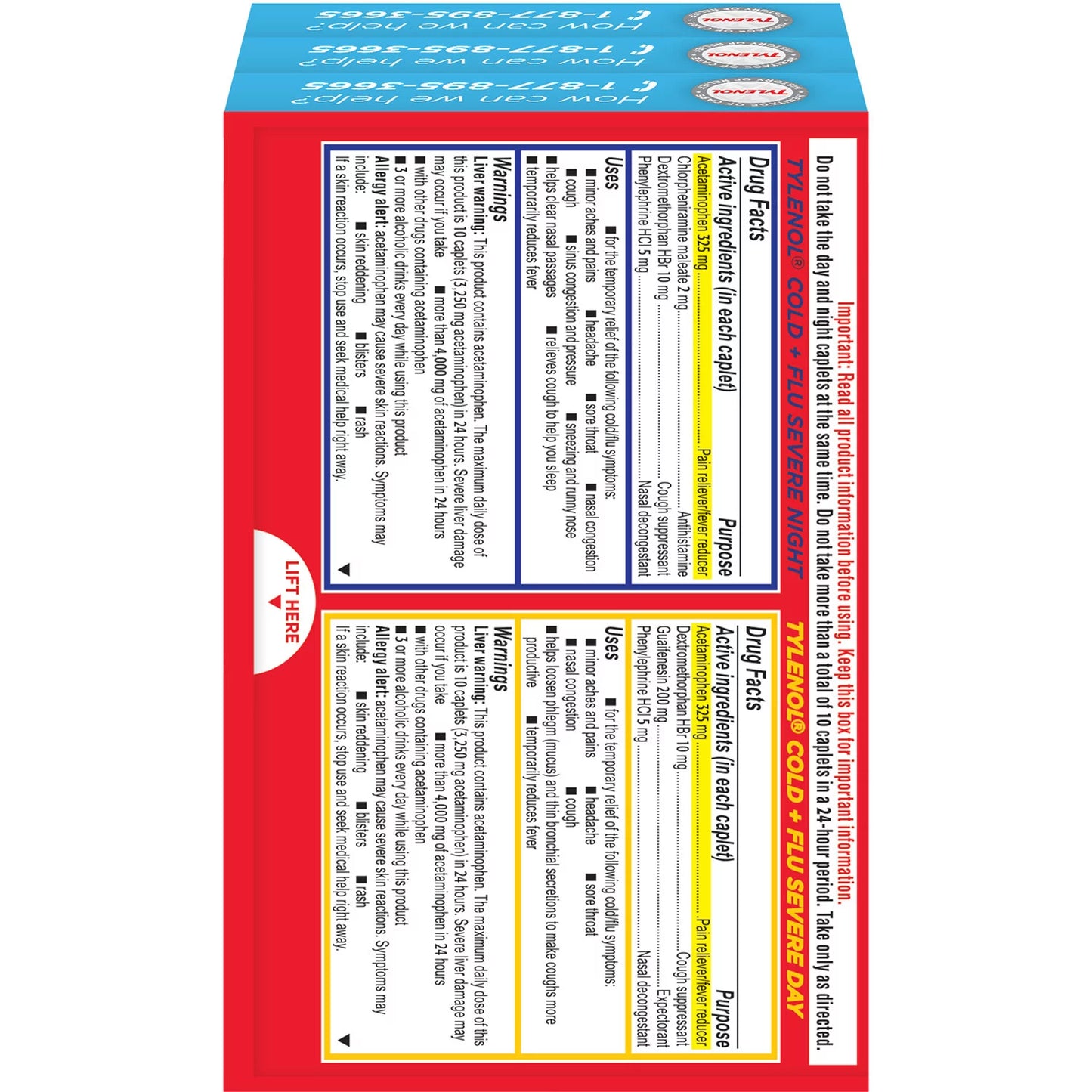 Tylenol Cold + Flu Severe Day & Night Caplets (48 ct. day, 24 ct. night)