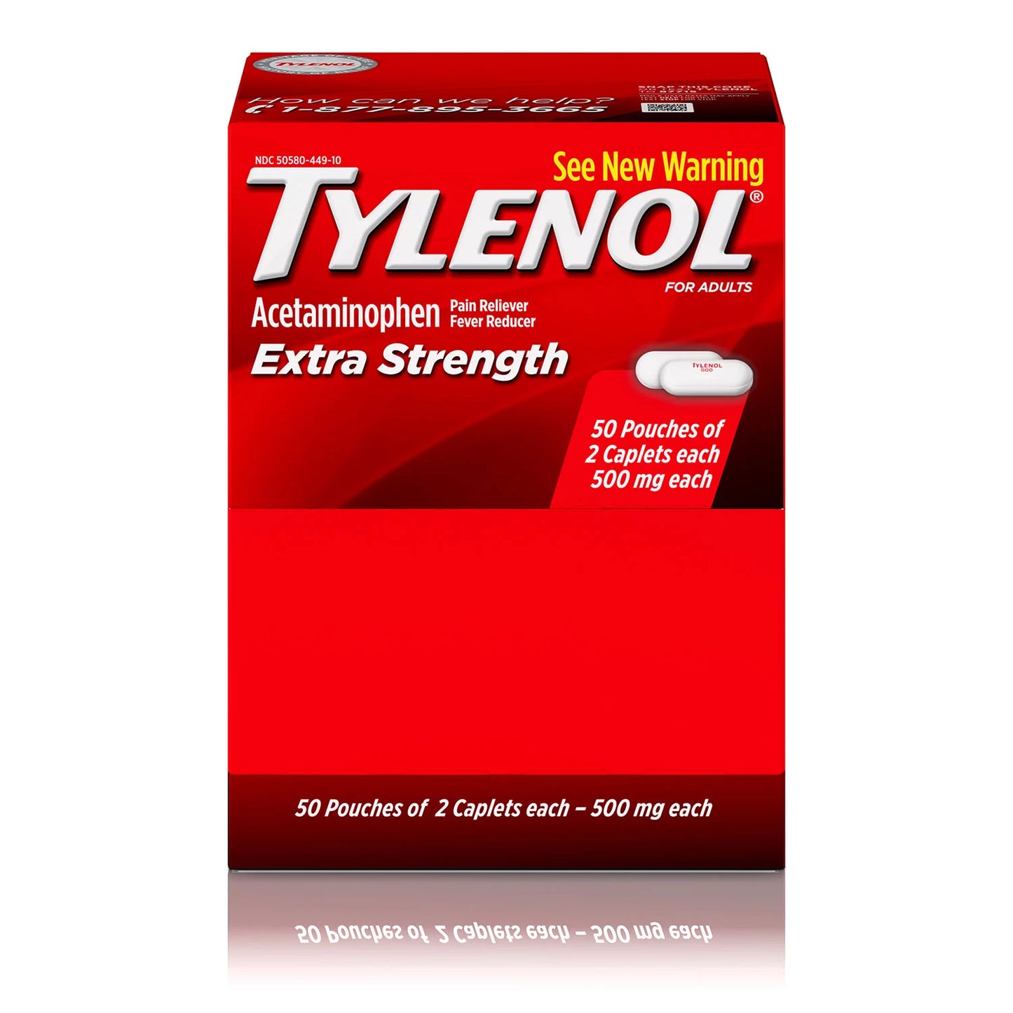 Tylenol Extra Strength Caplets, 500mg (50 ct., 2 pk.)