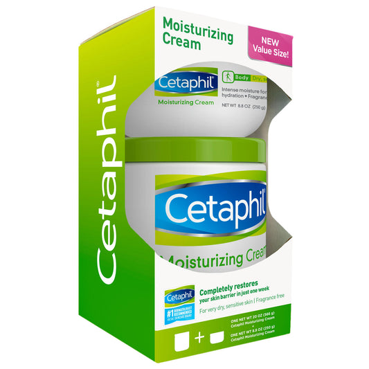 Cetaphil Moisturizing Cream for Very Dry, Sensitive Skin, Fragrance Free (20 oz. and 8.8 oz., 2 pk.)