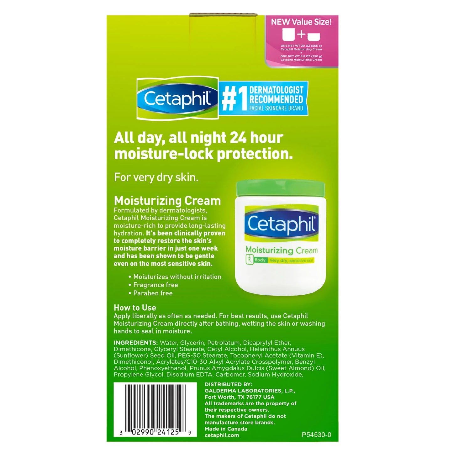 Cetaphil Moisturizing Cream for Very Dry, Sensitive Skin, Fragrance Free (20 oz. and 8.8 oz., 2 pk.)
