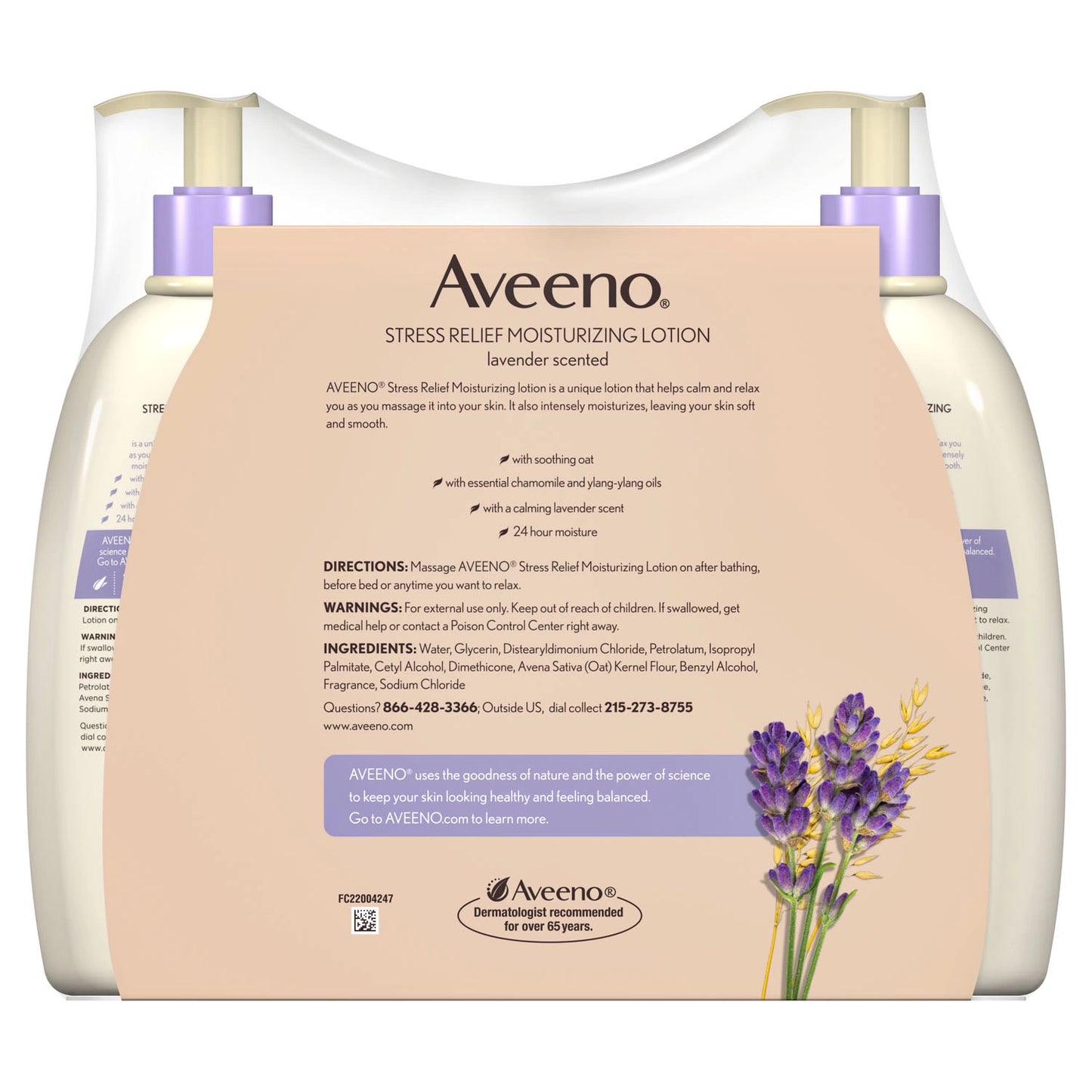 Aveeno Stress Relief Moisturizing Lotion (18 fl. oz., 2 pk. with 2.5 oz. Tube)