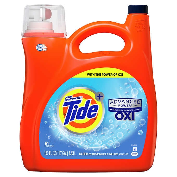 Tide Advanced Power Ultra Concentrated Liquid Laundry Detergent with Oxi, Original, 81 loads, 150 fl oz