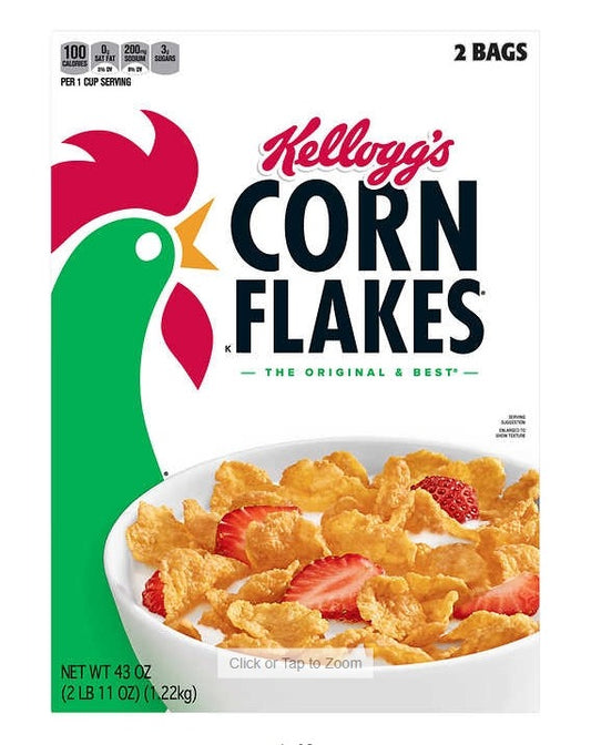 Kellogg's Corn Flakes Cereal, 43 oz