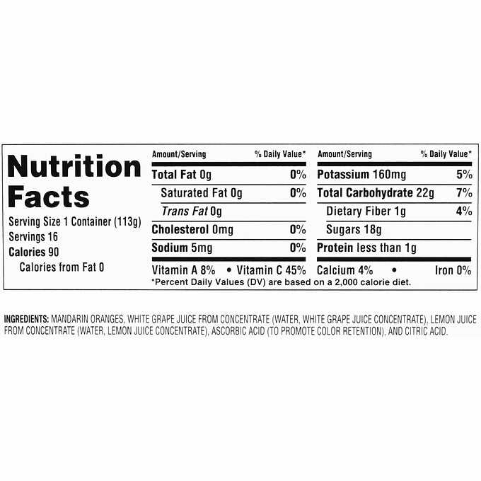 Dole Mandarin Oranges Cup, 4 oz, 16-count