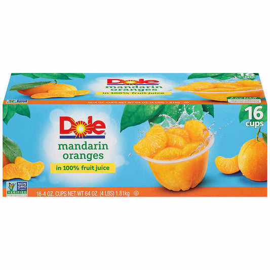 Dole Mandarin Oranges Cup, 4 oz, 16-count