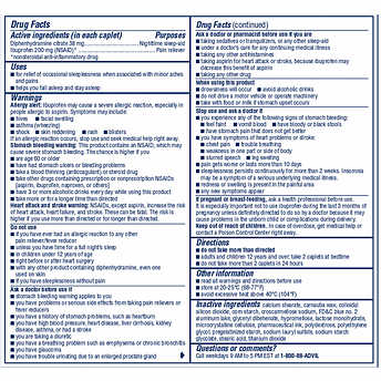 Advil PM Ibuprofen Caplets Dispenser Box, 2 caplets, 50-count