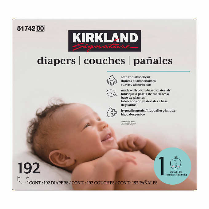 Kirkland Signature Diapers Sizes 1-2