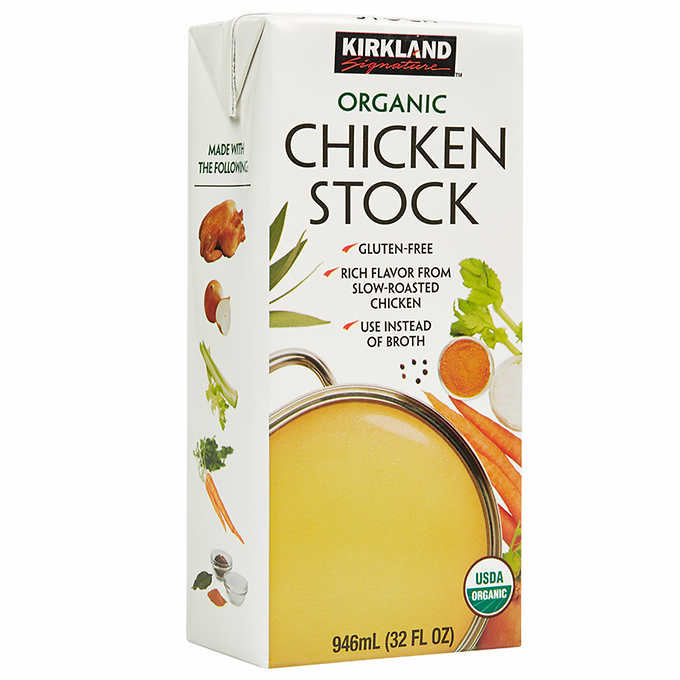 Kirkland Signature Organic Chicken Stock, 32 fl oz, 6-count