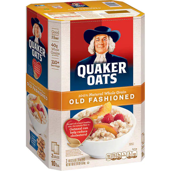 Quaker Oats Old Fashioned Oatmeal, 5 lbs, 2-count
