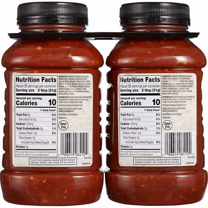 Kirkland Signature Organic Salsa, Medium, 38 oz, 2-count