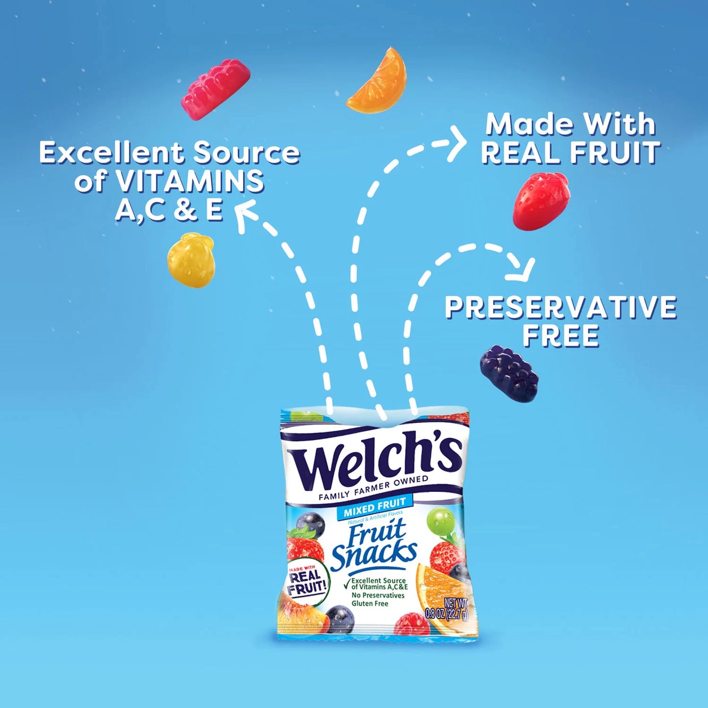 Welch’s Fruit Snacks, .8 oz, 90-count