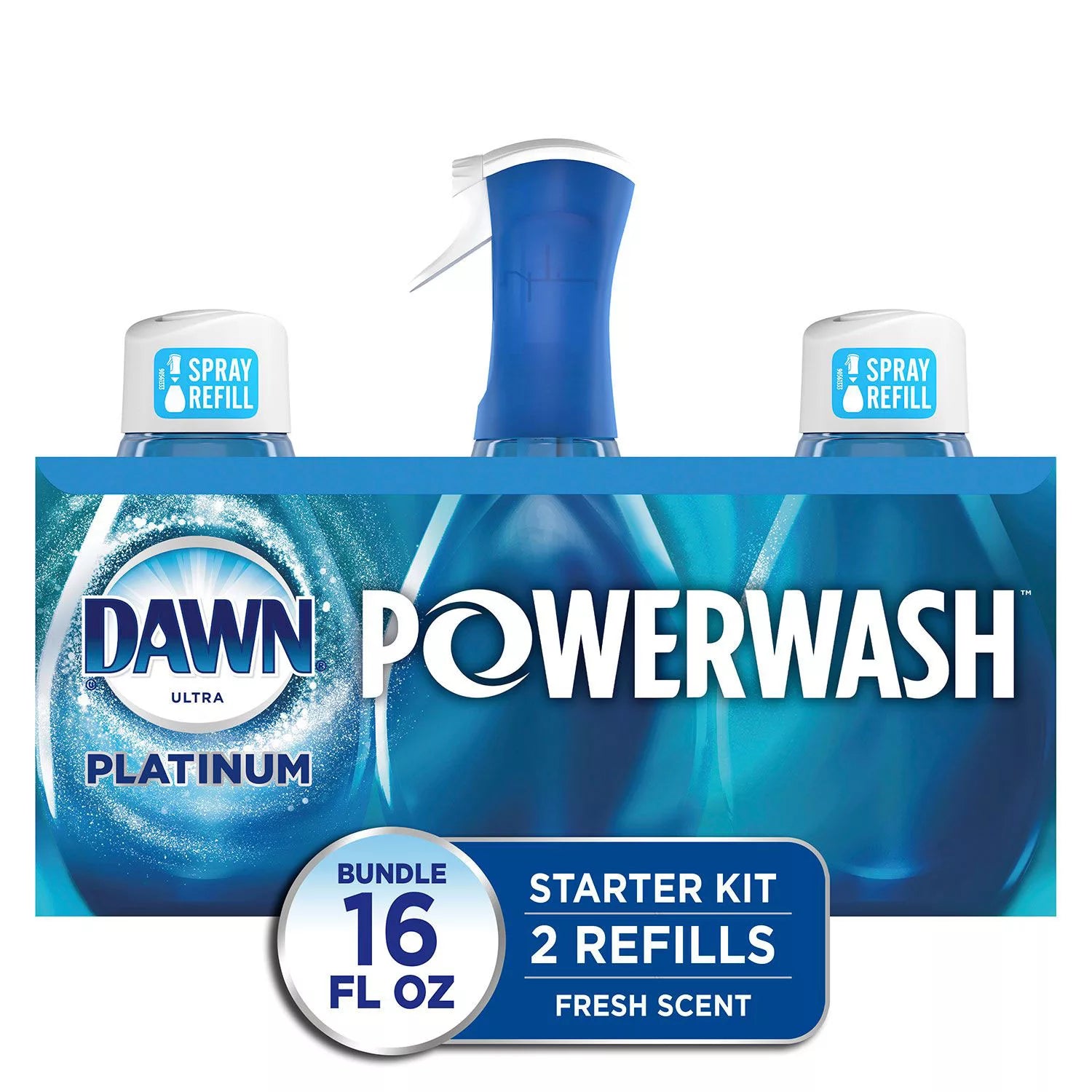 Dawn Platinum Powerwash Dish Spray, Dish Soap, Lemon Starter Kit, 16 fl oz