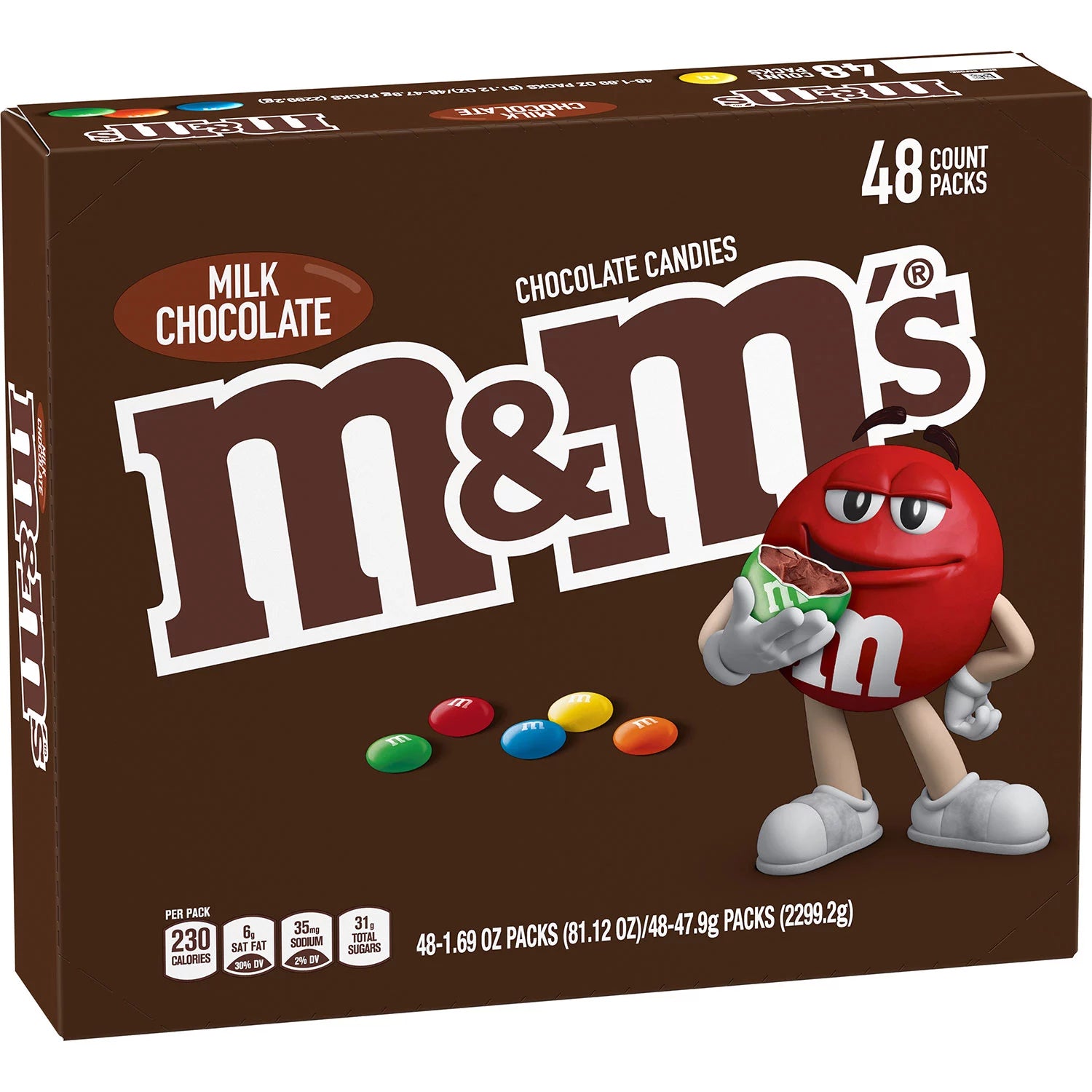 M&M's Milk Chocolate Candy Single Size, 1.69 oz