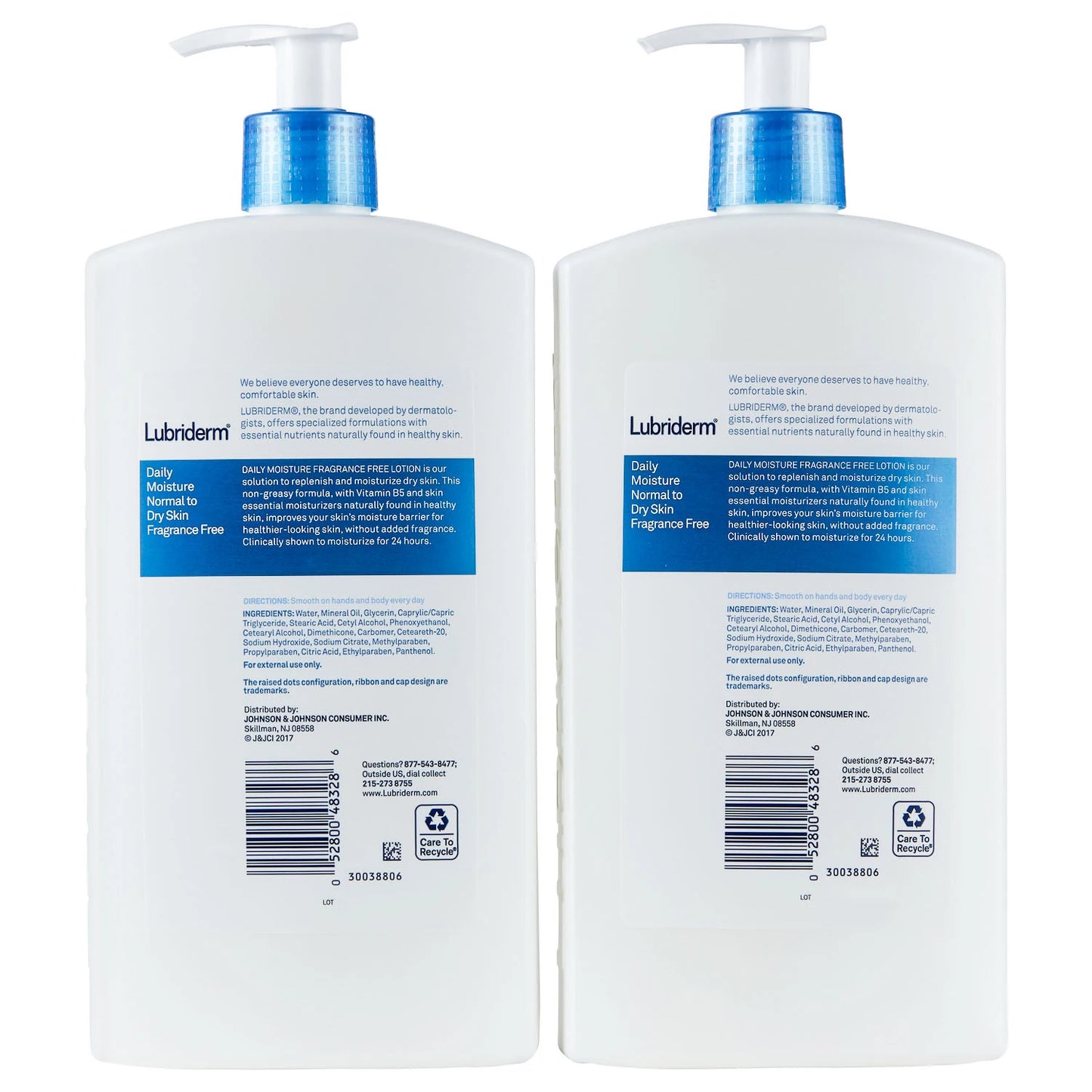 Lubriderm Daily Moisture Body Lotion, Fragrance-Free (24 oz., ea. 2 pk.)