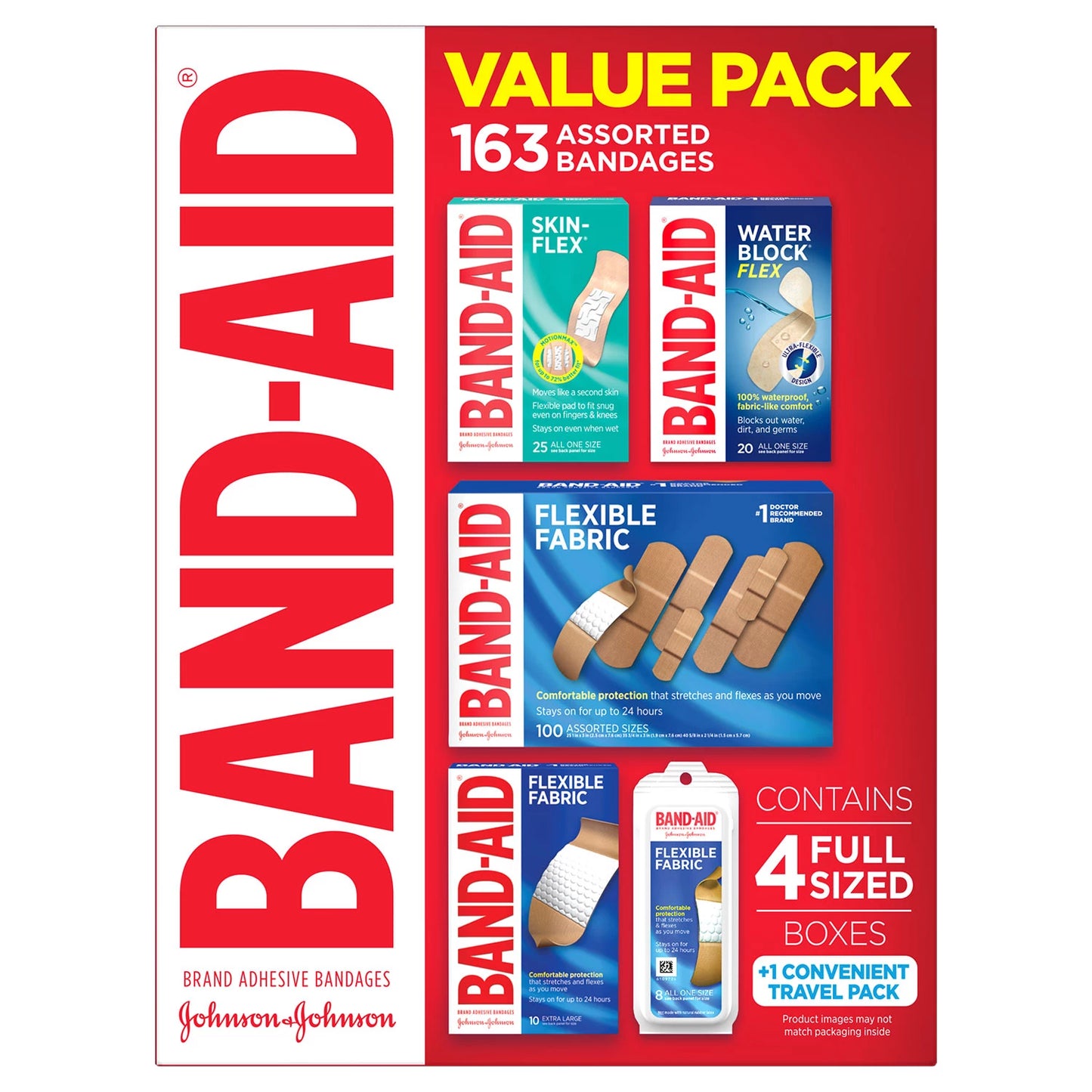 Band-Aid Brand Variety Pack Adhesive Bandages (163 ct.)