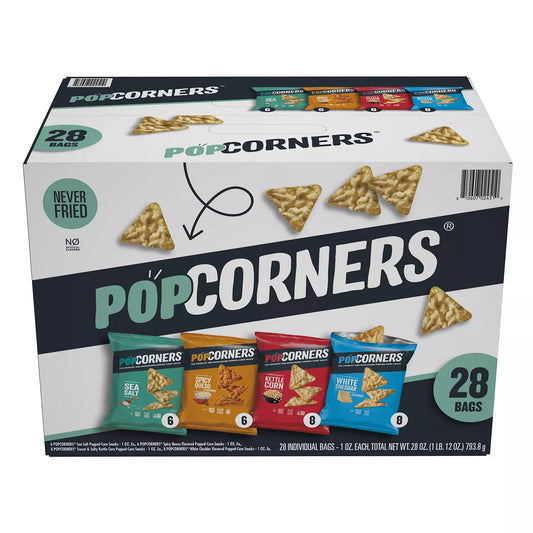 PopCorners Gourmet Popcorn, Variety Pack, 1.0 oz, 30-count