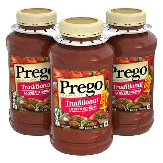 Prego Pasta Sauce Low Sodium 45 oz, 3-count