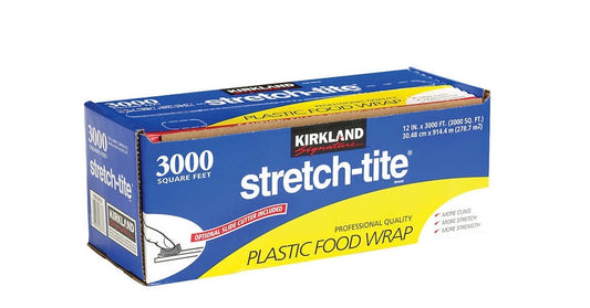 Kirkland Signature Stretch-Tite Plastic Food Wrap, 12 in x 3,000 ft