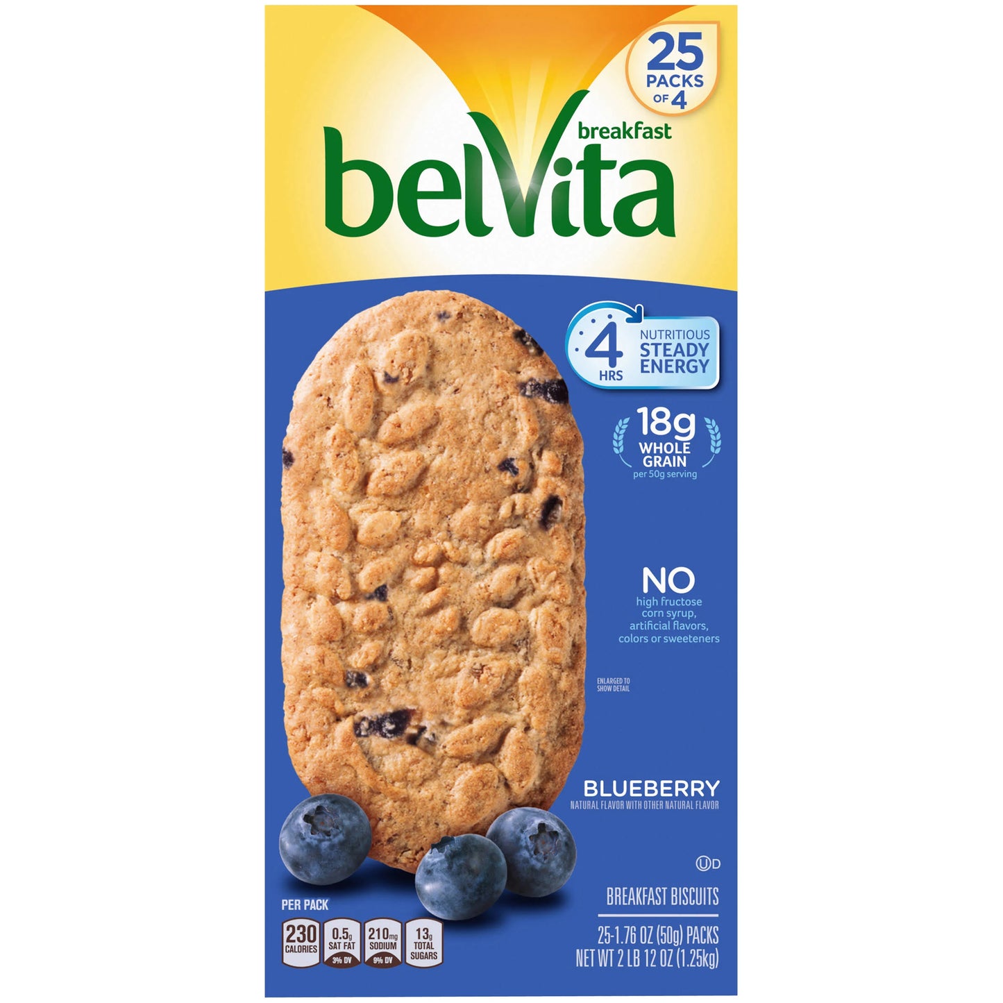 belVita Blueberry Breakfast Biscuits, Value Pack, 12 Packs (4 Biscuits Per  Pack)