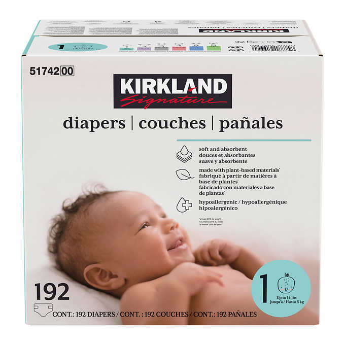 Kirkland Signature Diapers Sizes 1-2