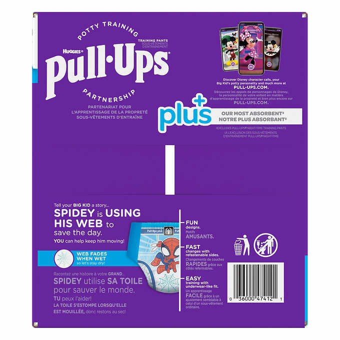 Huggies Pull-Ups Plus For Boys 4T-5T (NEW Spiderman Designs!) 