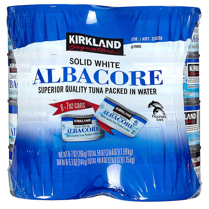 Kirkland Signature Solid White Albacore Tuna in Water, 7 oz, 8-count