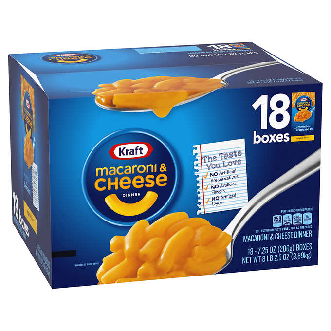 Kraft Macaroni & Cheese Dinner, 7.25 oz, 18-count