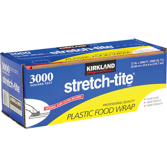 How to install slide cutter on Costco Kirkland Signature Stretch-Tite  Plastic Food Wrap 